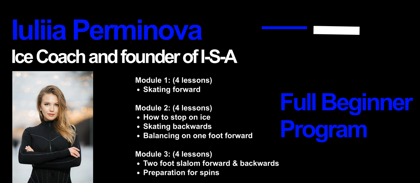 Ice Skating Beginner Online Program - 4 Courses - 12 months access (English language)