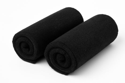 2 Cotton Black Face Towels